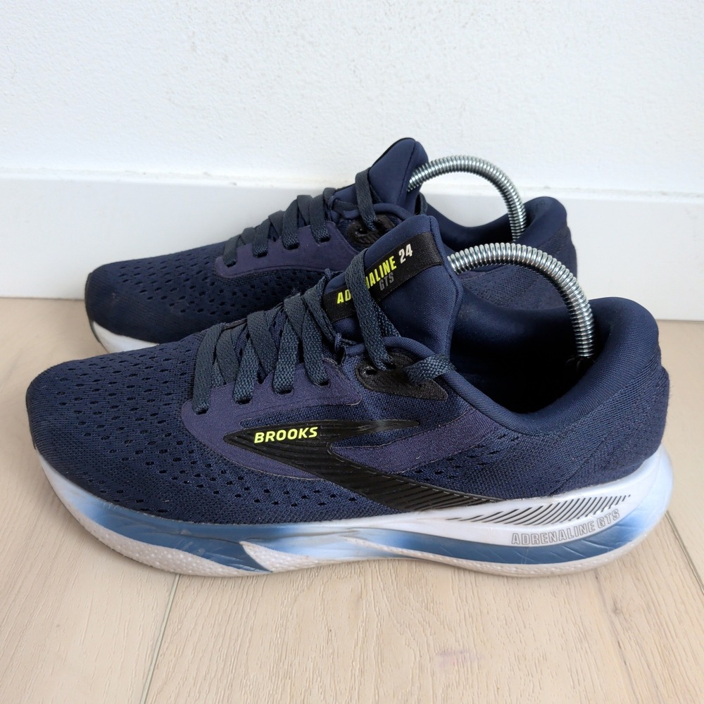 Brooks Adrenaline GTS 24 Men 9 Wide Navy Blue Running Shoes Sneakers 1104372E423